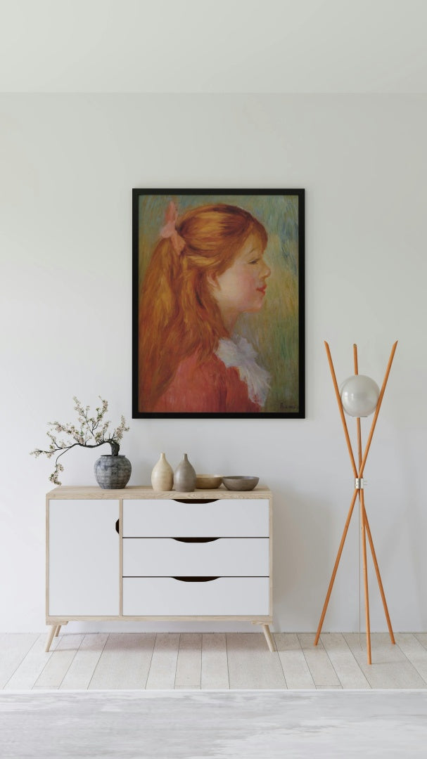 Young Girl with Long Hair in Profile by Pierre-Auguste Renoir Impressionism Art dated 1890