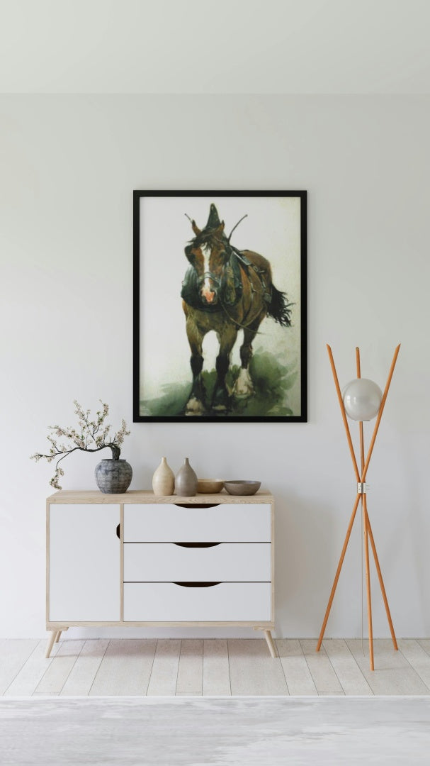 Horse by Tom Scott Realism Art dated 1890