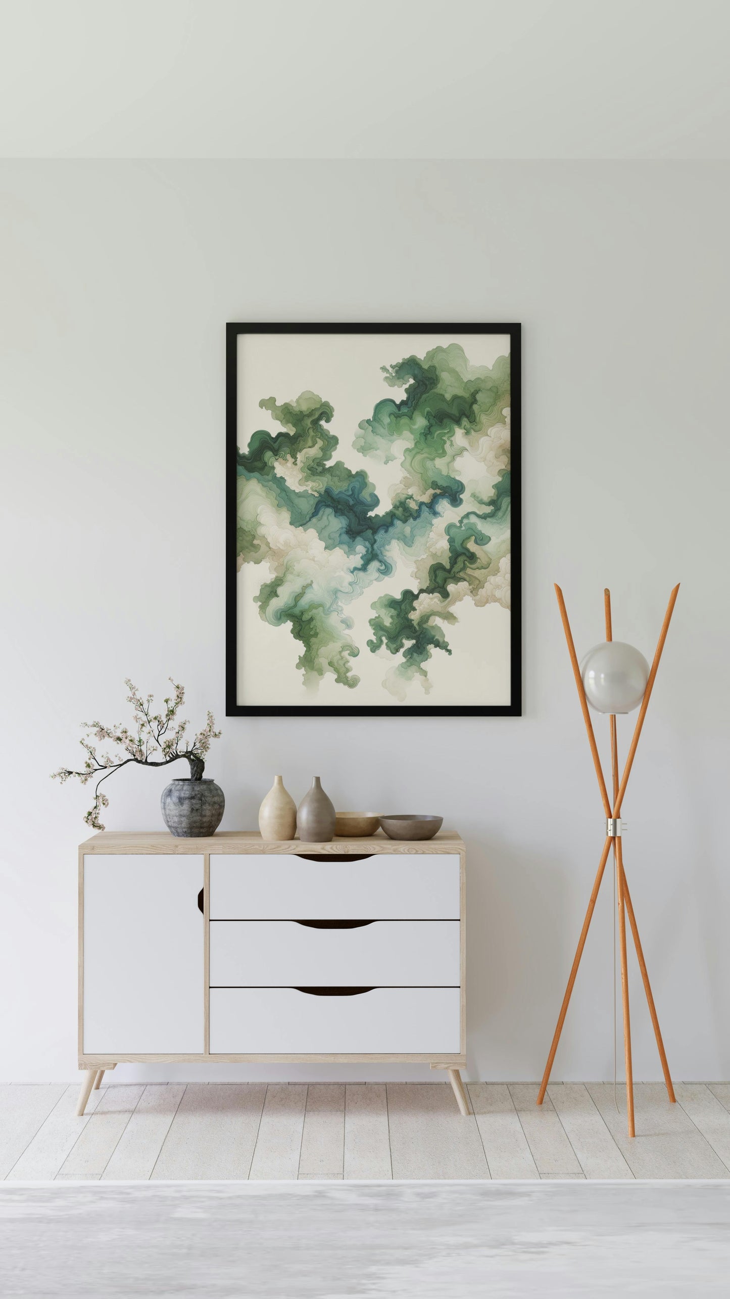 Verdant Astra-Zephyrus Japanese Watercolor Art