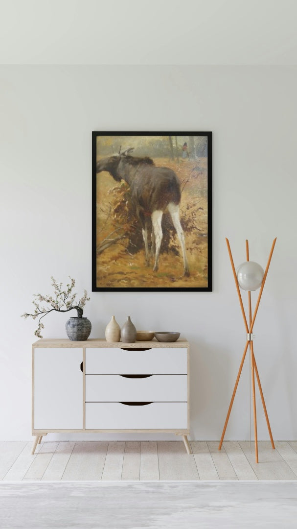 Browsing Moose by Richard Friese Naturalism Art