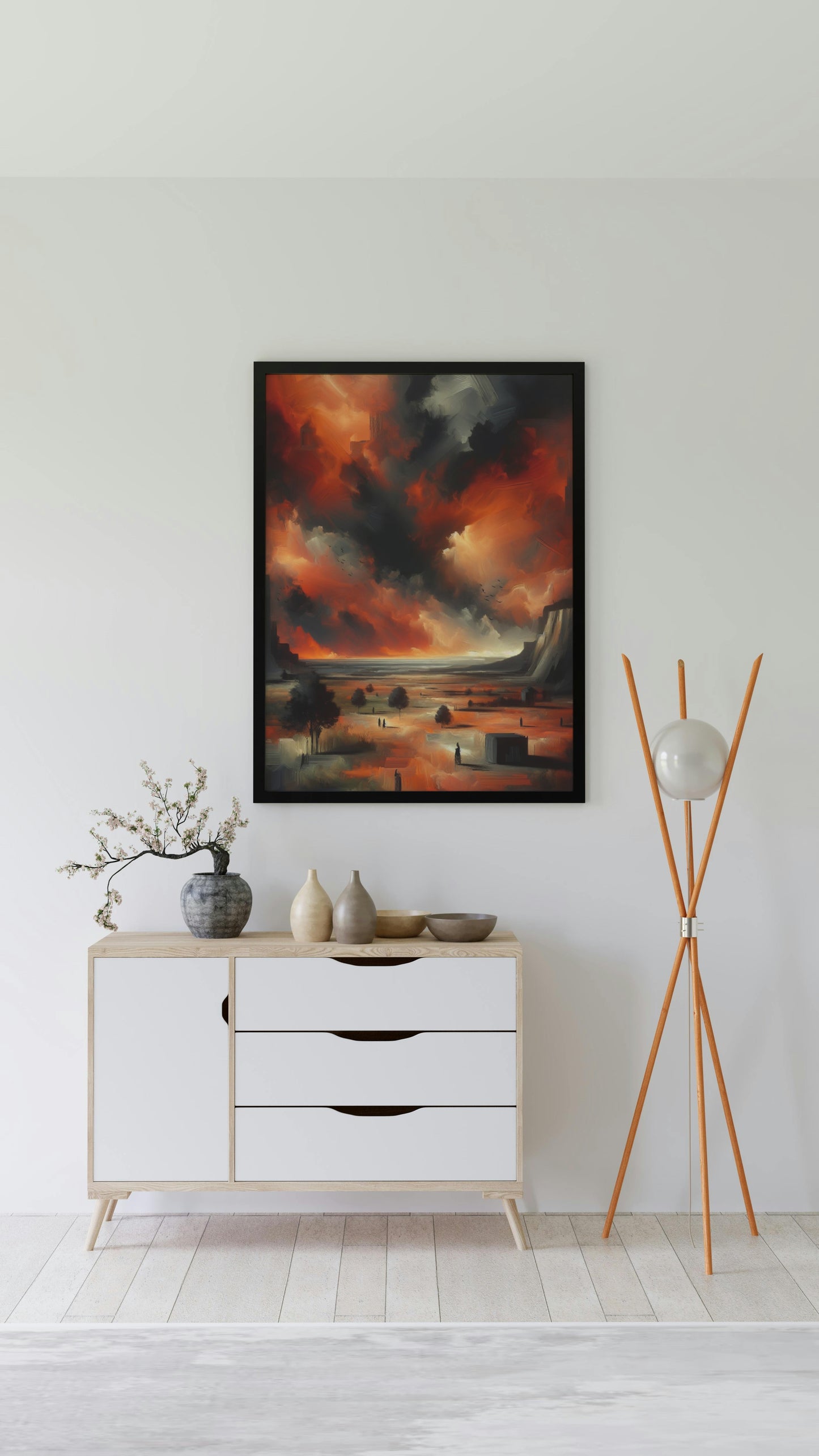 Aurora Nigrumque Vastum - Expansive and Mysterious Landscape Oil Painting