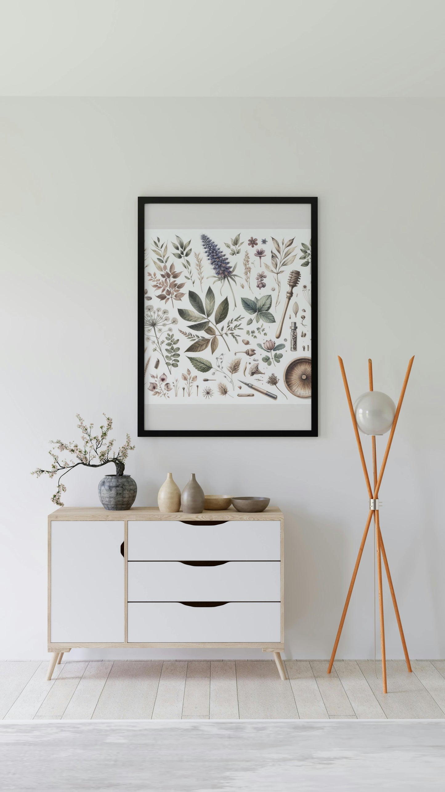 Verdantia Serenus Botanical Art: Modern Watercolor Illustration of Organic Flora