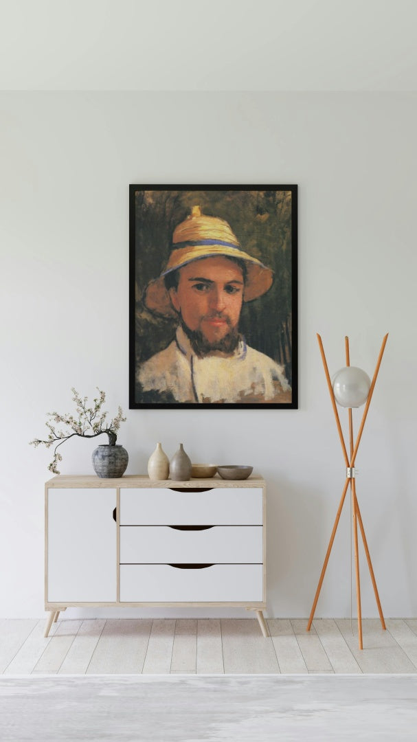 Self-Portrait with Pith Helmet by Gustave Caillebotte Impressionism Art dated 1873