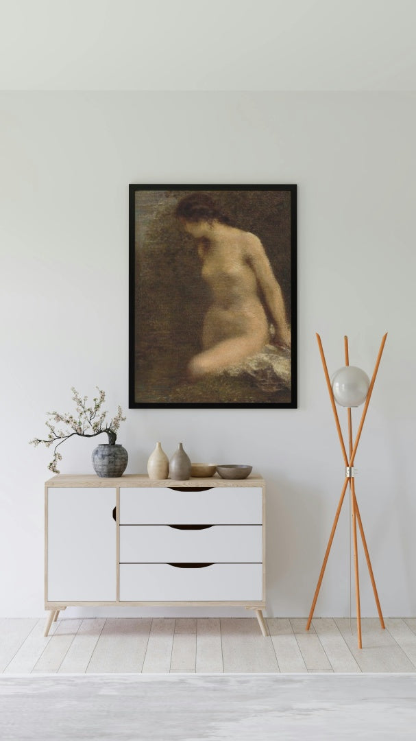 Small Brunette Bather by Henri Fantin-Latour Realism Art dated 1884