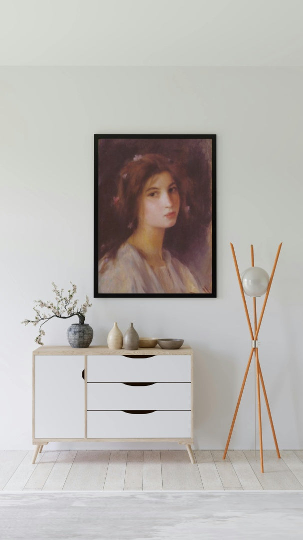 Girl by Joan Brull Art Nouveau (Modern) Art dated 1900