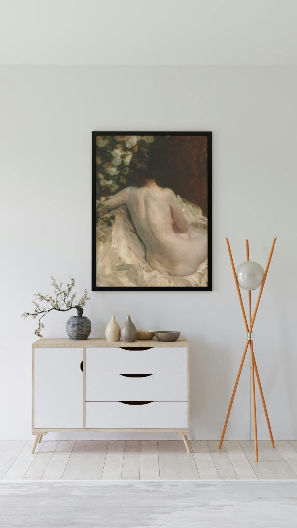 Nude from the back (L&#233;ontine) by Giuseppe De Nittis Impressionism Art dated 1880