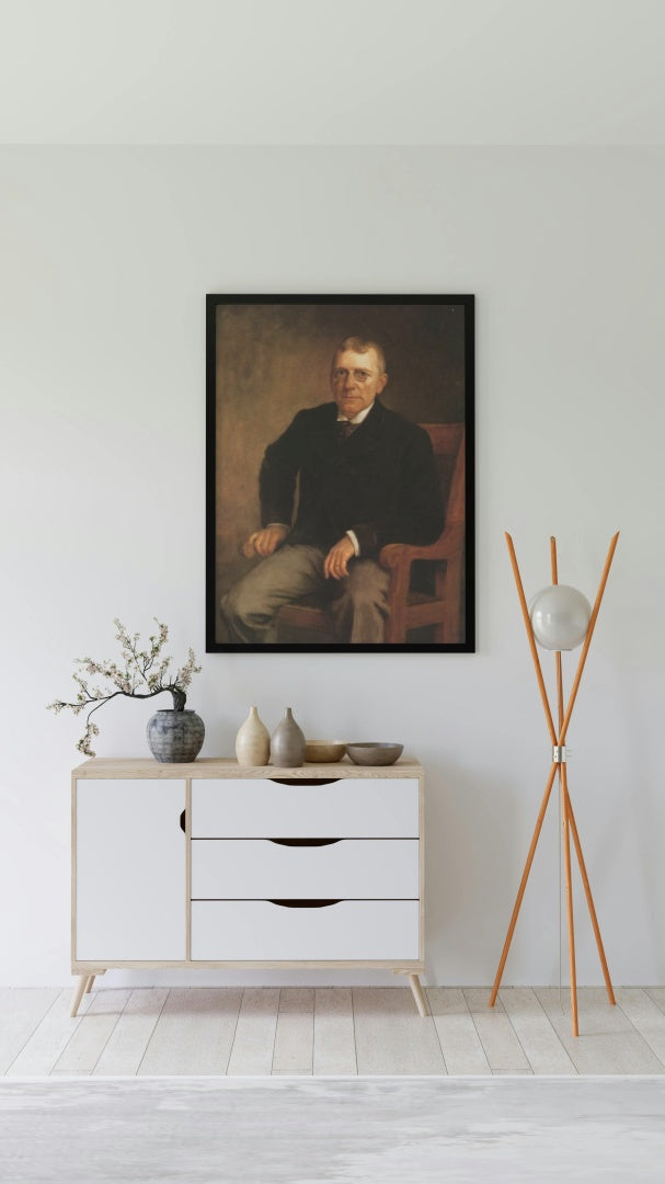 Portrait of James Whitcomb Riley by T. C. Steele Impressionism Art dated 1891