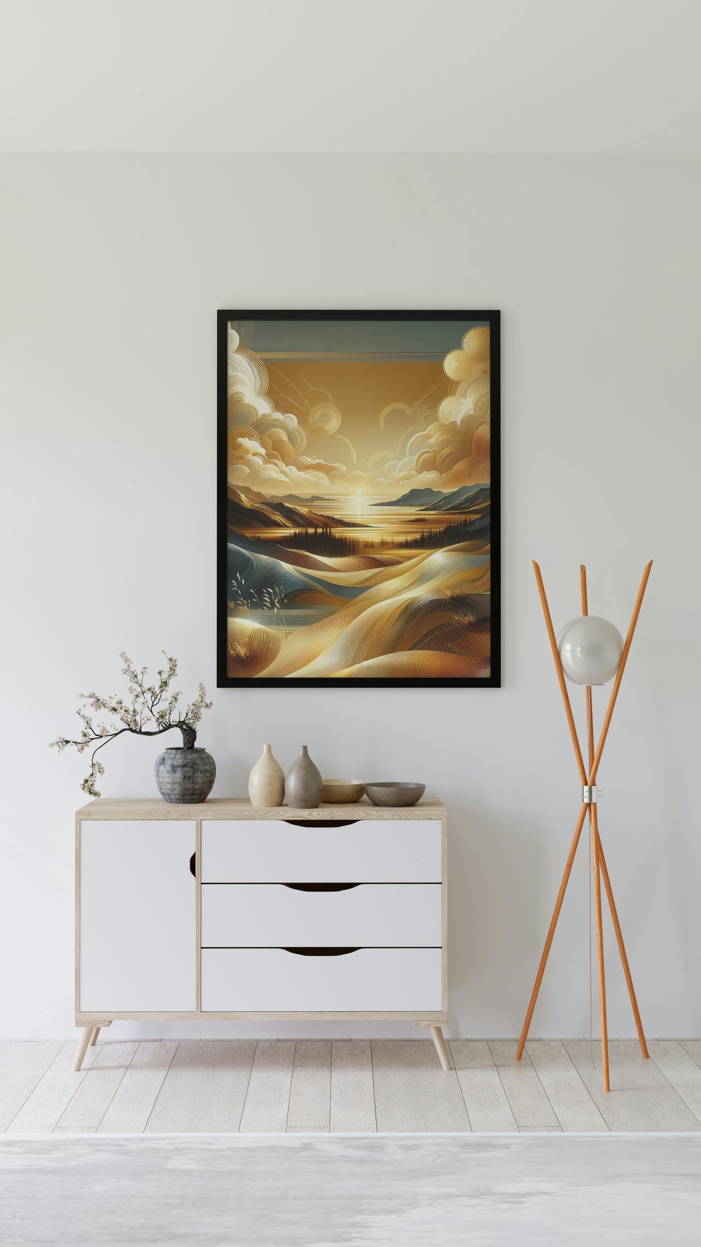 Aureum Vistarama: Luminous Serene Landscape Oilpainting Art