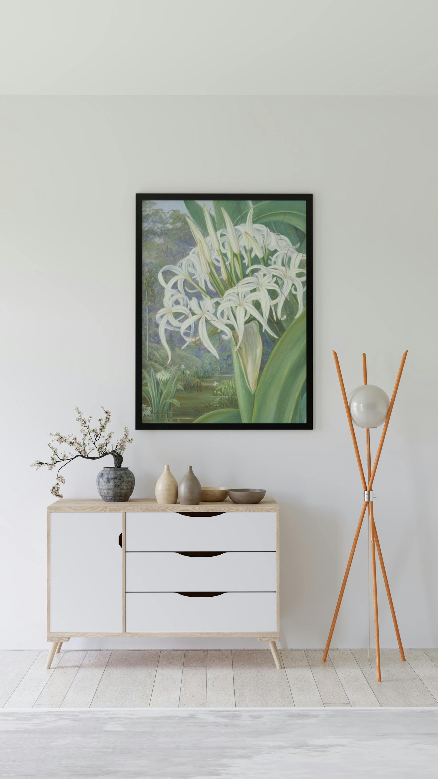 A Bornean Crinum by Marianne North Naturalism Art dated 1876