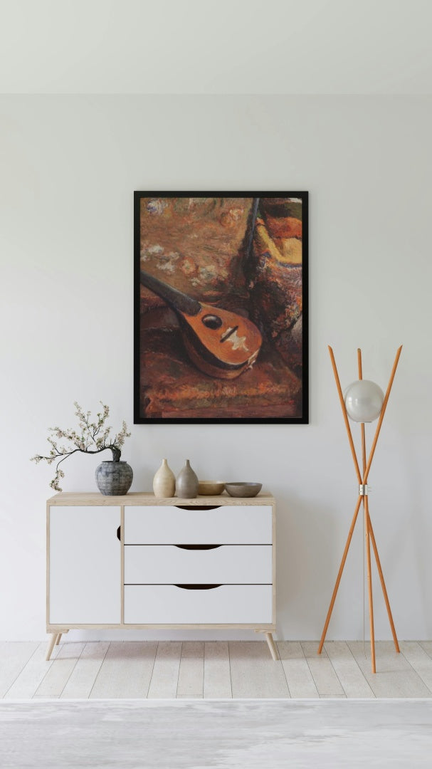 Mandolin on a chair by Paul Gauguin Impressionism Art dated 1880