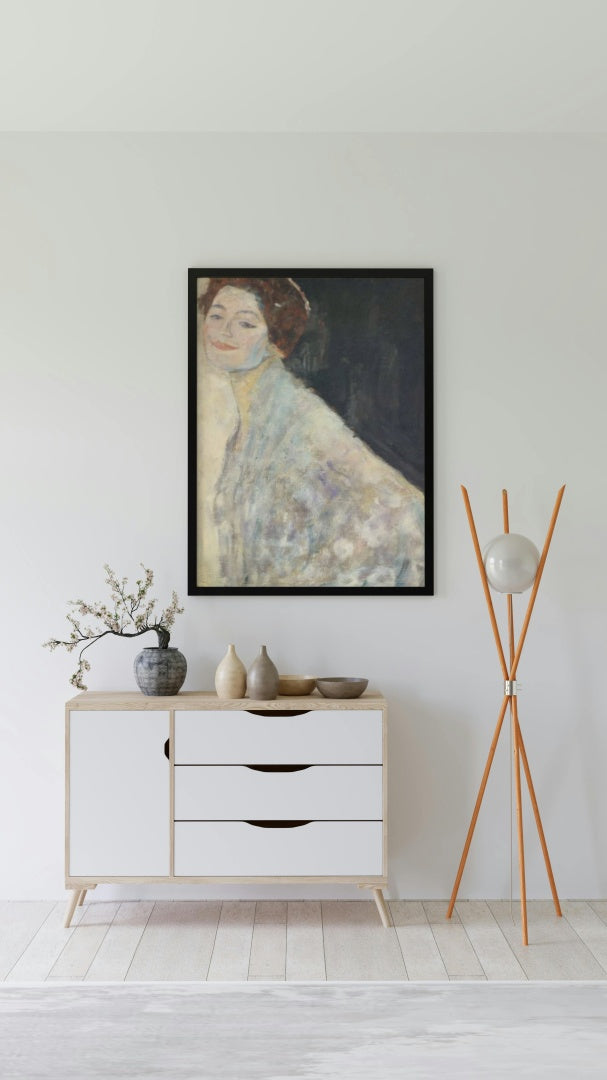 Portrait of a Lady in White (unfinished) by Gustav Klimt Symbolism Art dated 1918