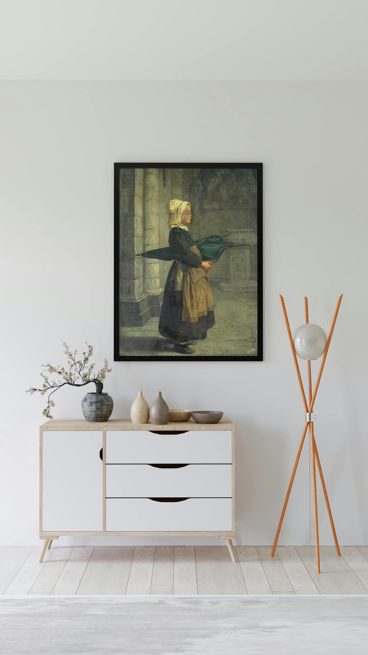 Breton peasant woman by Alexandre Antigna Realism Art dated 1850