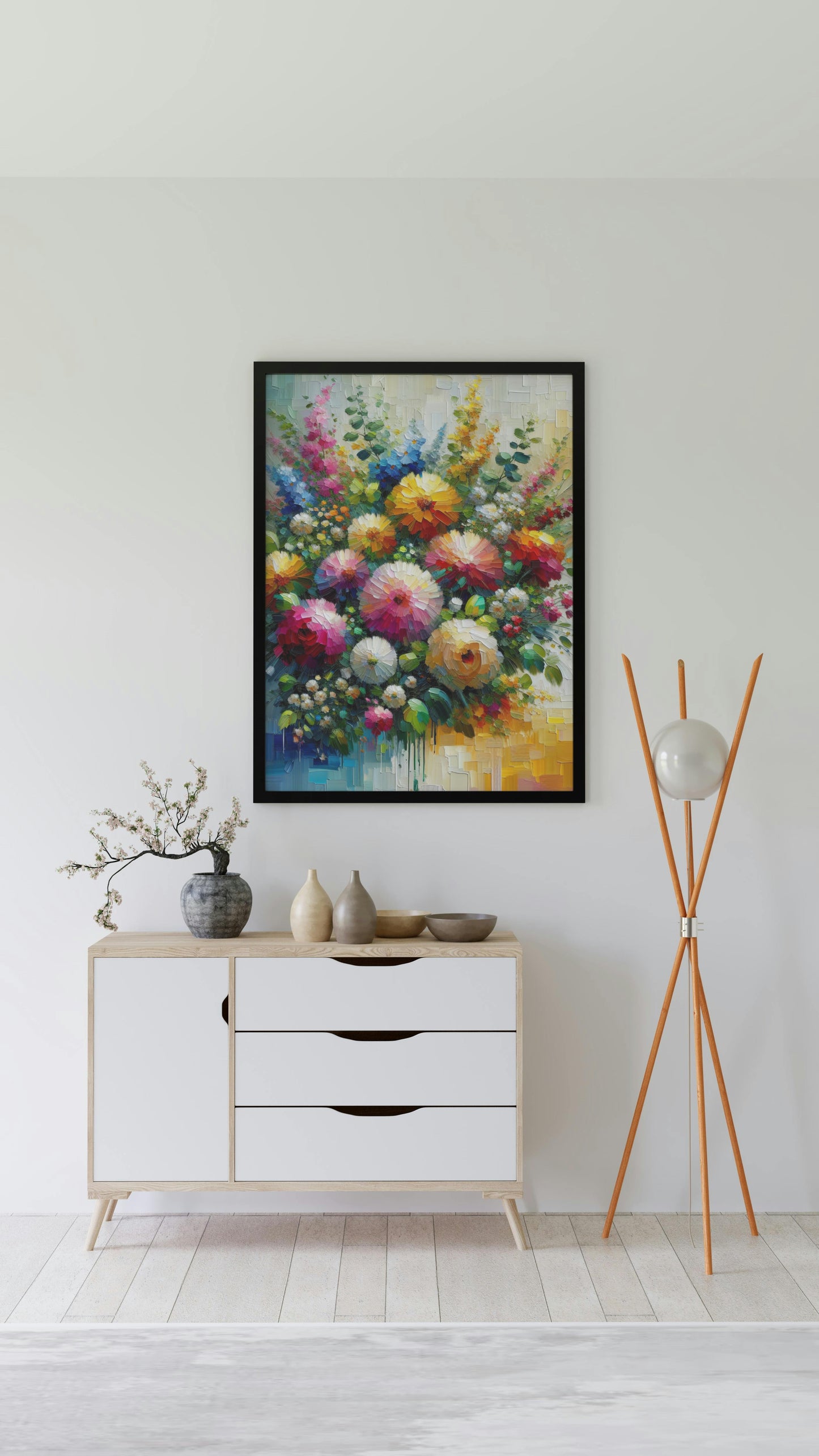 Vibrant Anantus Floral Oilpainting