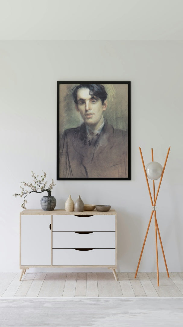 William Butler Yeats by Sarah Purser Naturalism Art dated 1898