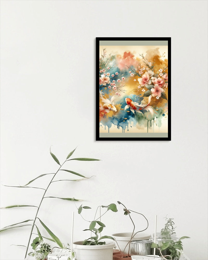 Aureus Nalin Sakura: Golden Serene Japanese Watercolor