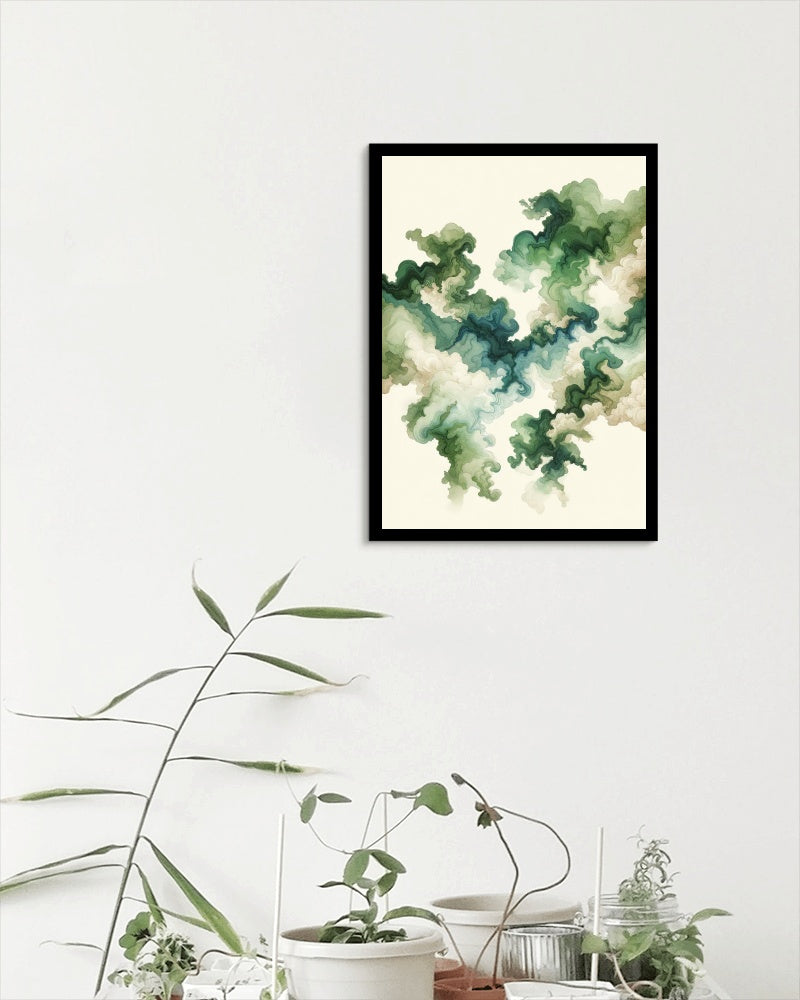 Verdant Astra-Zephyrus Japanese Watercolor Art