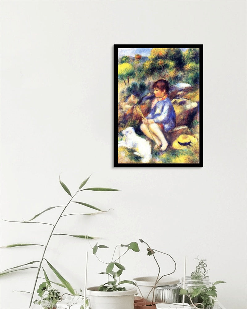 Young Boy by the River by Pierre-Auguste Renoir Impressionism Art dated 1890