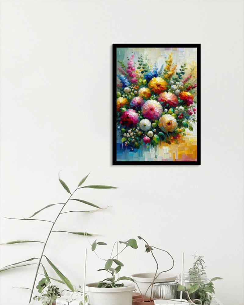 Vibrant Anantus Floral Oilpainting