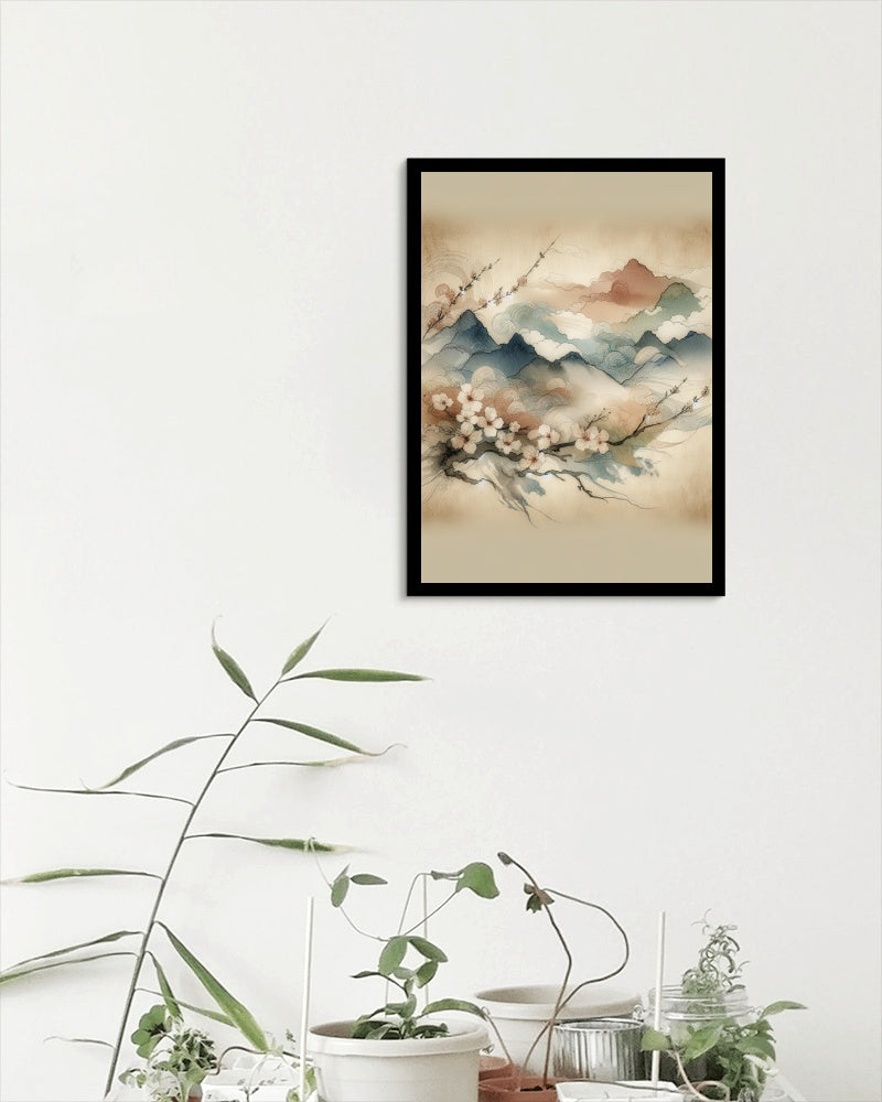 Serenum Natura Japanese Watercolor: Modern Aesthetic with Sandstone