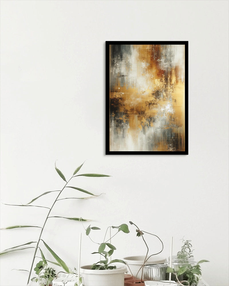 Aureum Vismaya Abstracto: Luminous & Enigmatic Art Piece