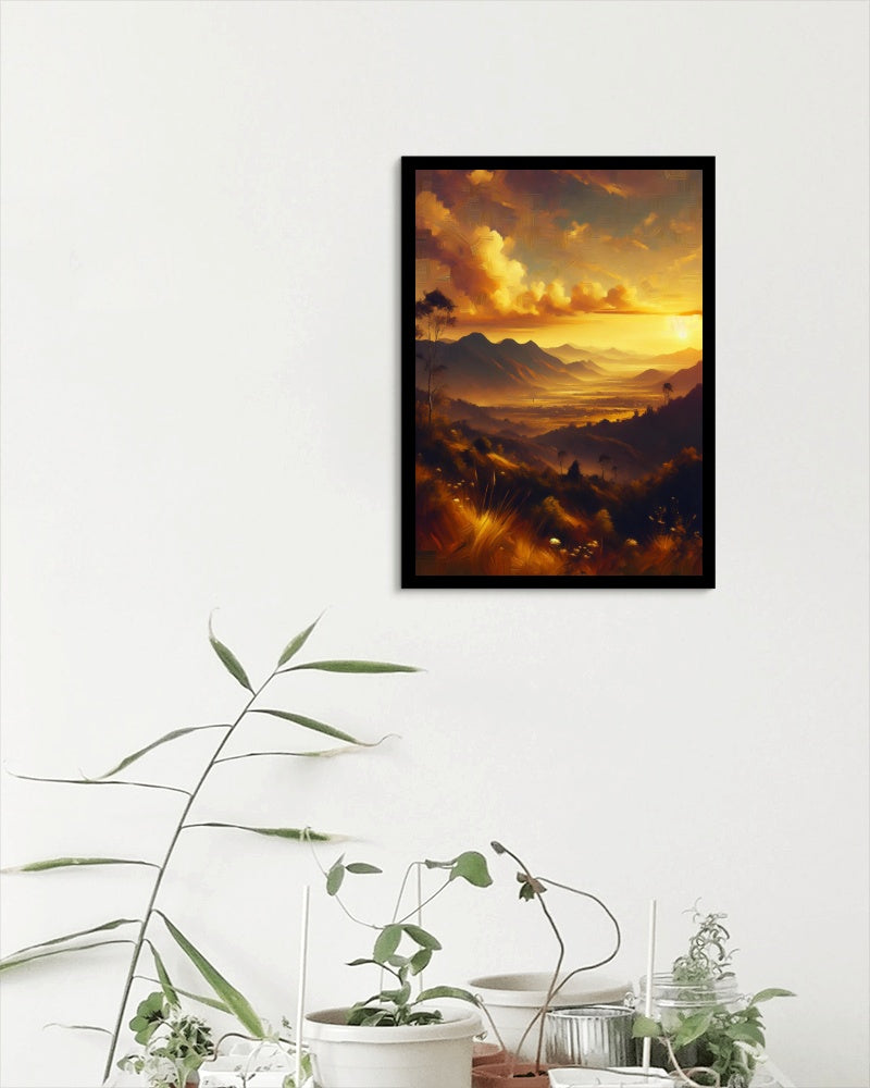 Aureum Vistaram Landscape: Luminescent Serenity Oilpainting