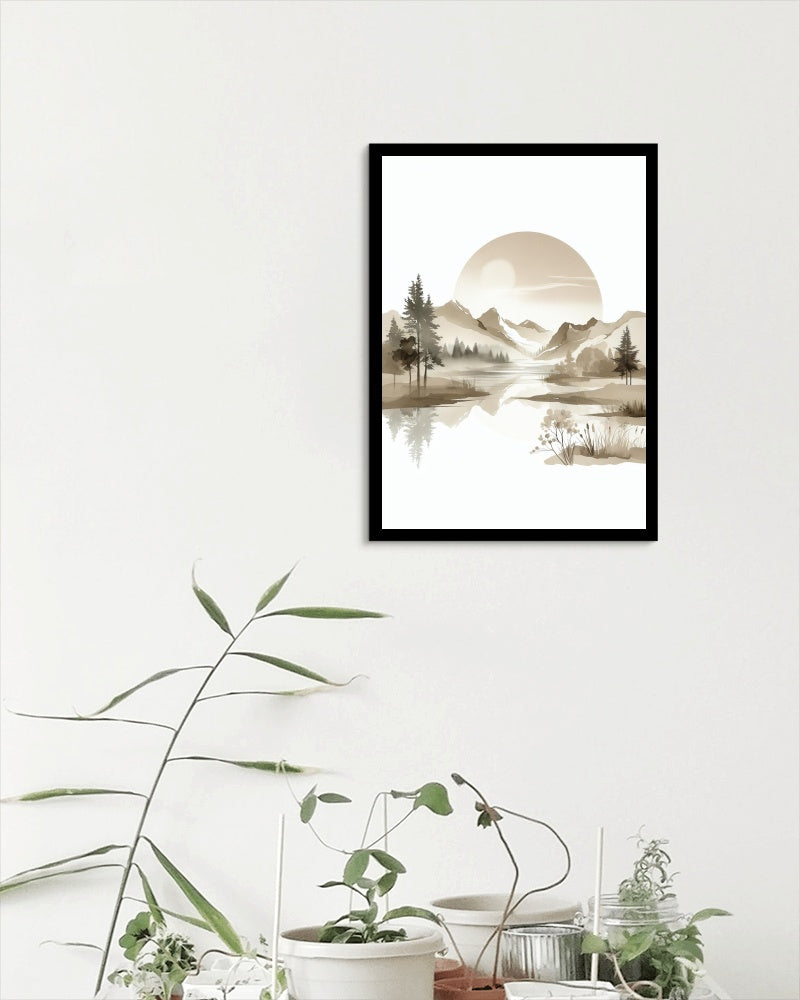 Seraphic Praantika Landscape Art: Tranquil Beige Horizons