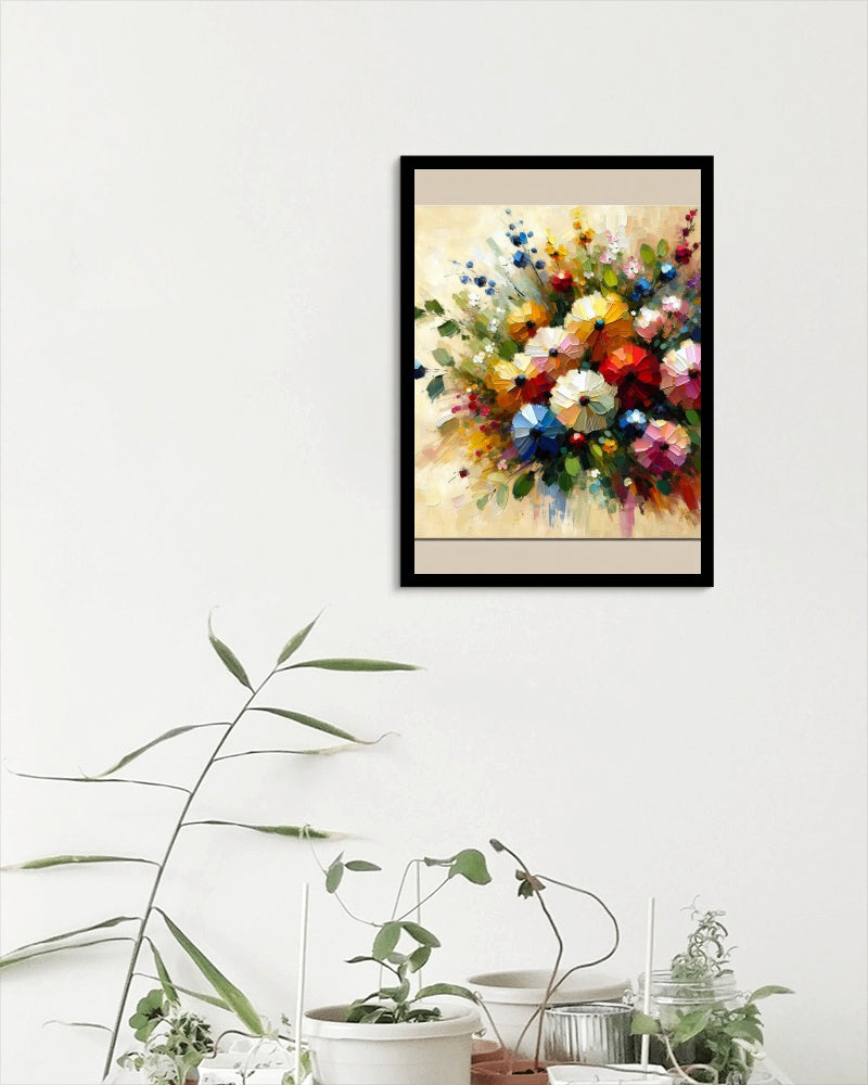 Vividus Floralis Oilpainting Art: Luminous Blossoms