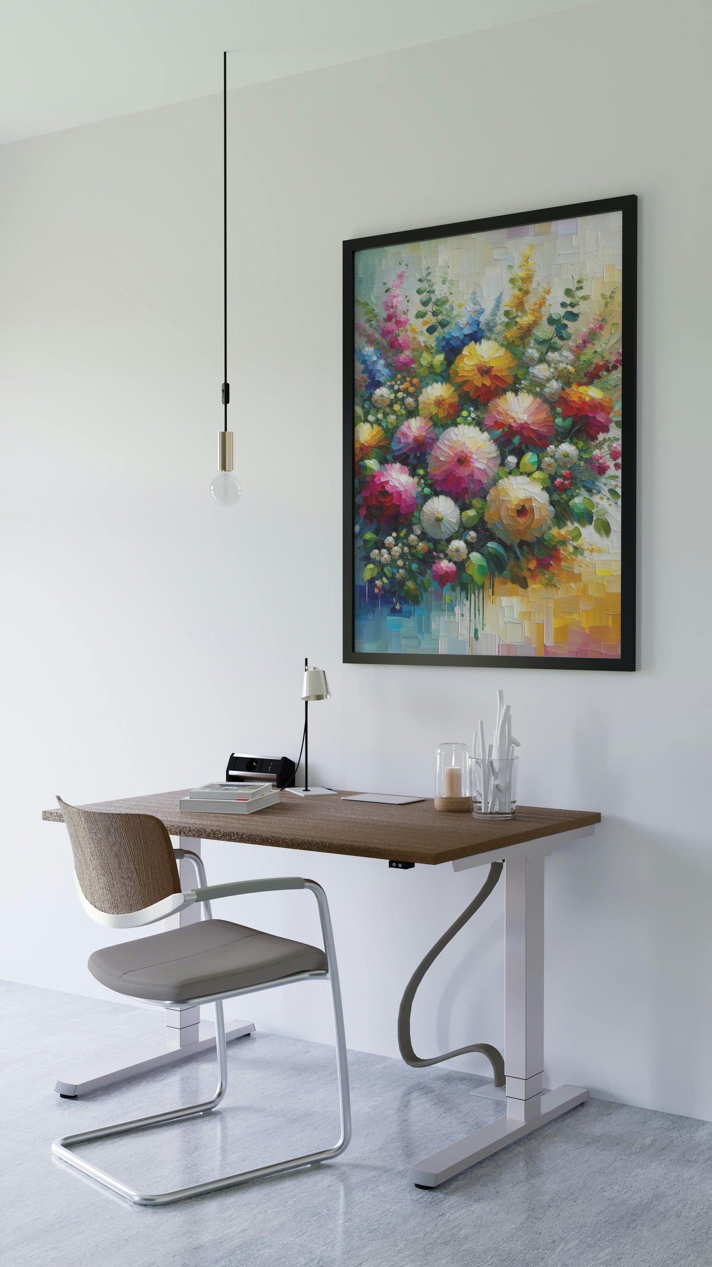 Vibrant Anantus Floral Oilpainting