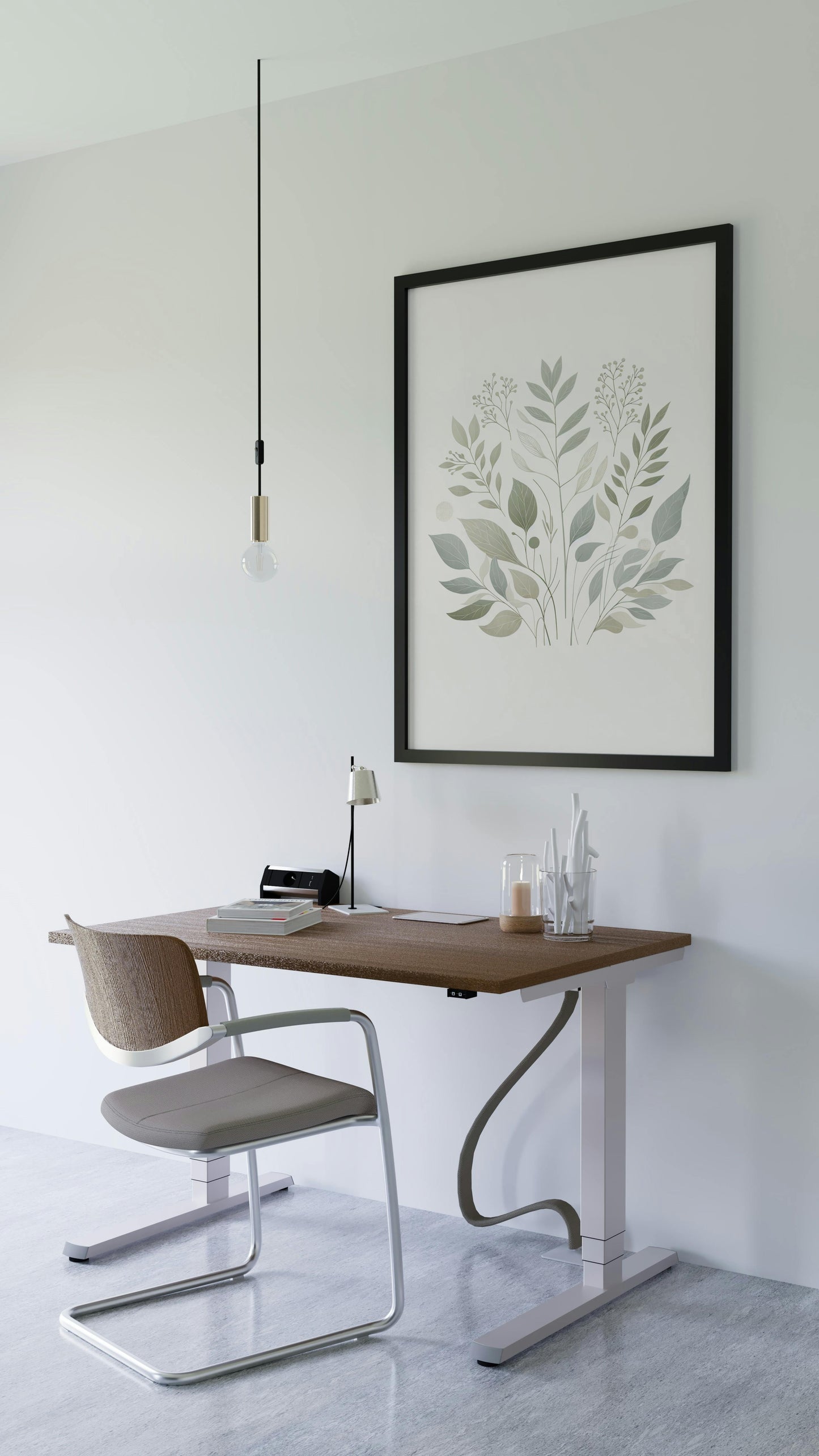 Verdant Aarunya Botanical Art: Modern Watercolor Sage and Off-White Organic Elements