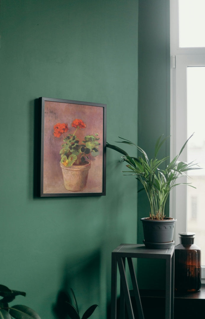 The Pot of Geraniums by Odilon Redon Realism Art dated 1910