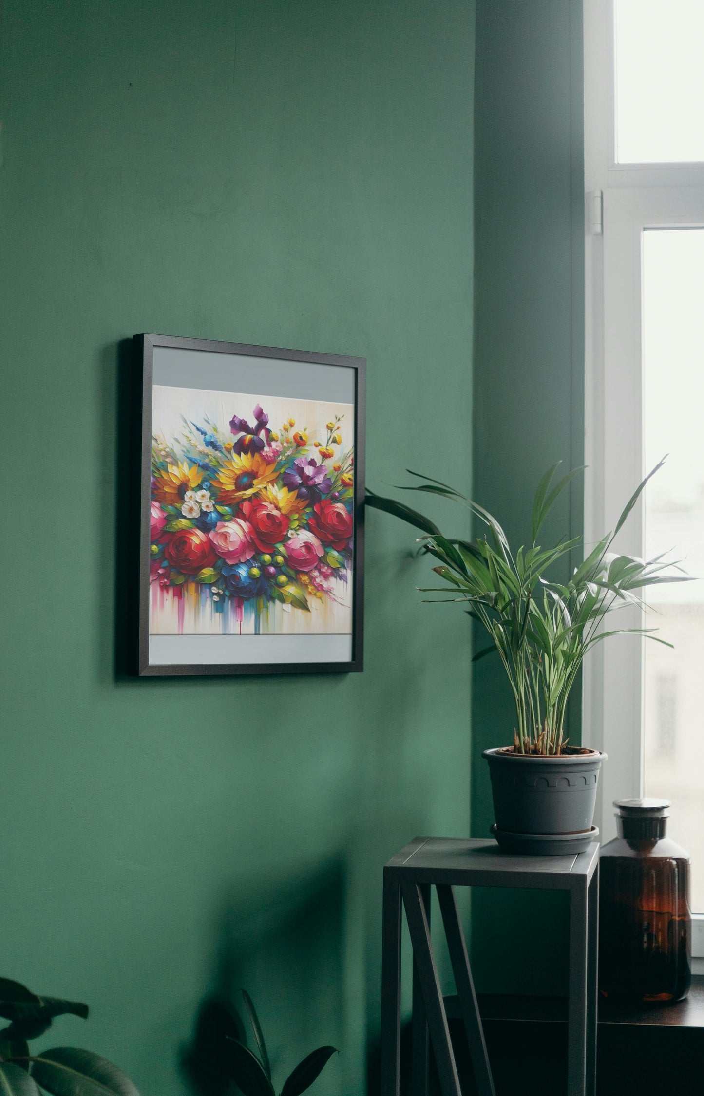 Vibrant Amara Blossomus: Modern Floral Oil Painting