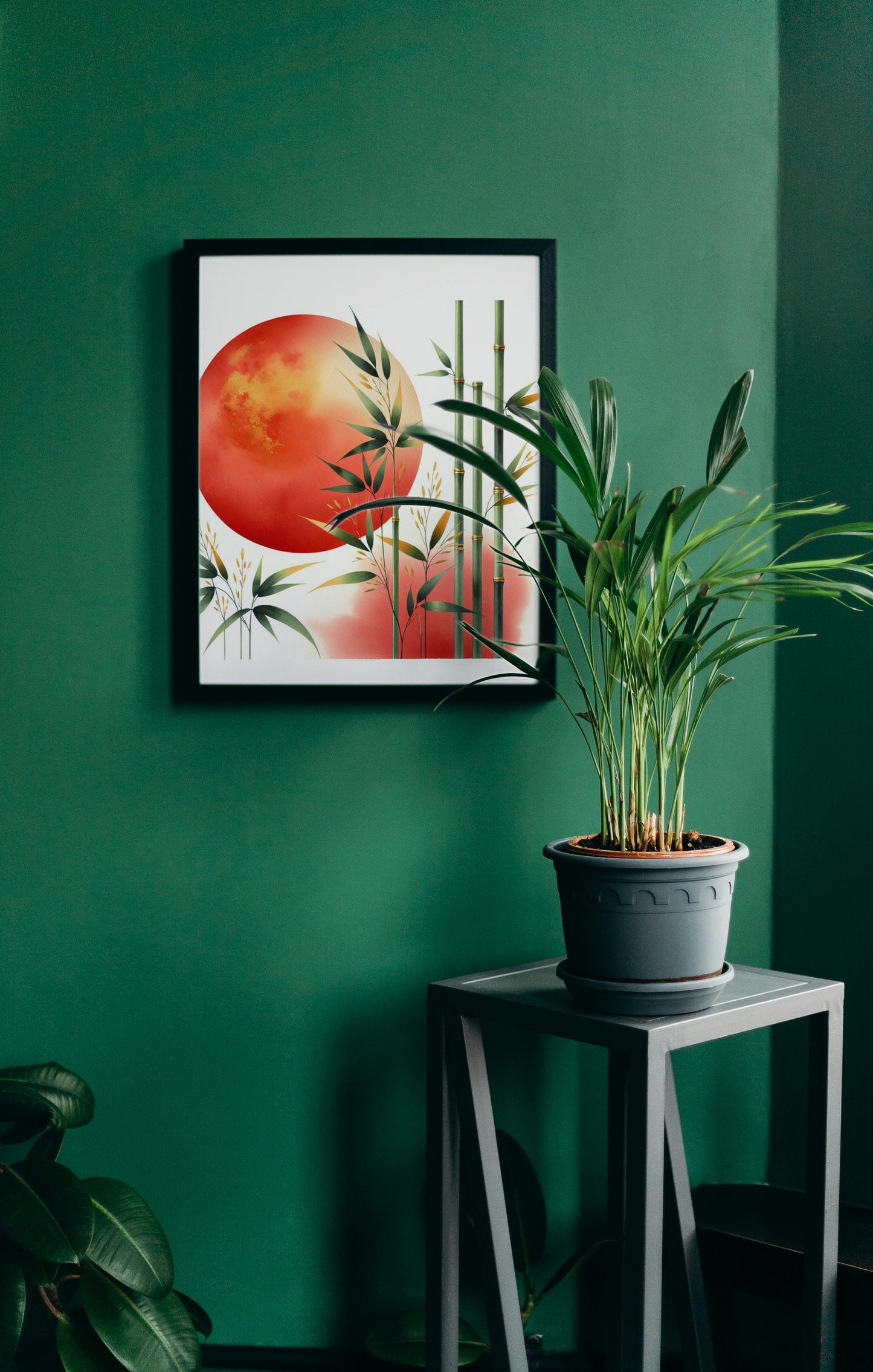 Luminiscent Prajna Japanese Art: Vibrant Surya Bamboo Vista