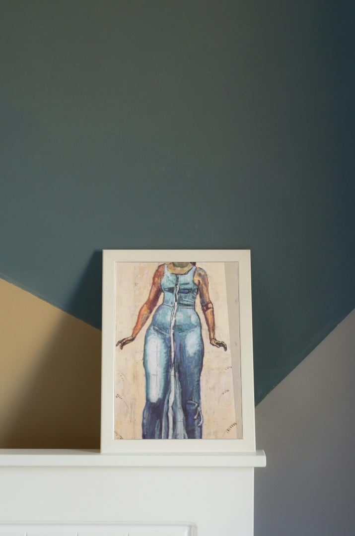 Standing female figure in a blue dress by Ferdinand Hodler Art Nouveau (Modern) Art dated 1915