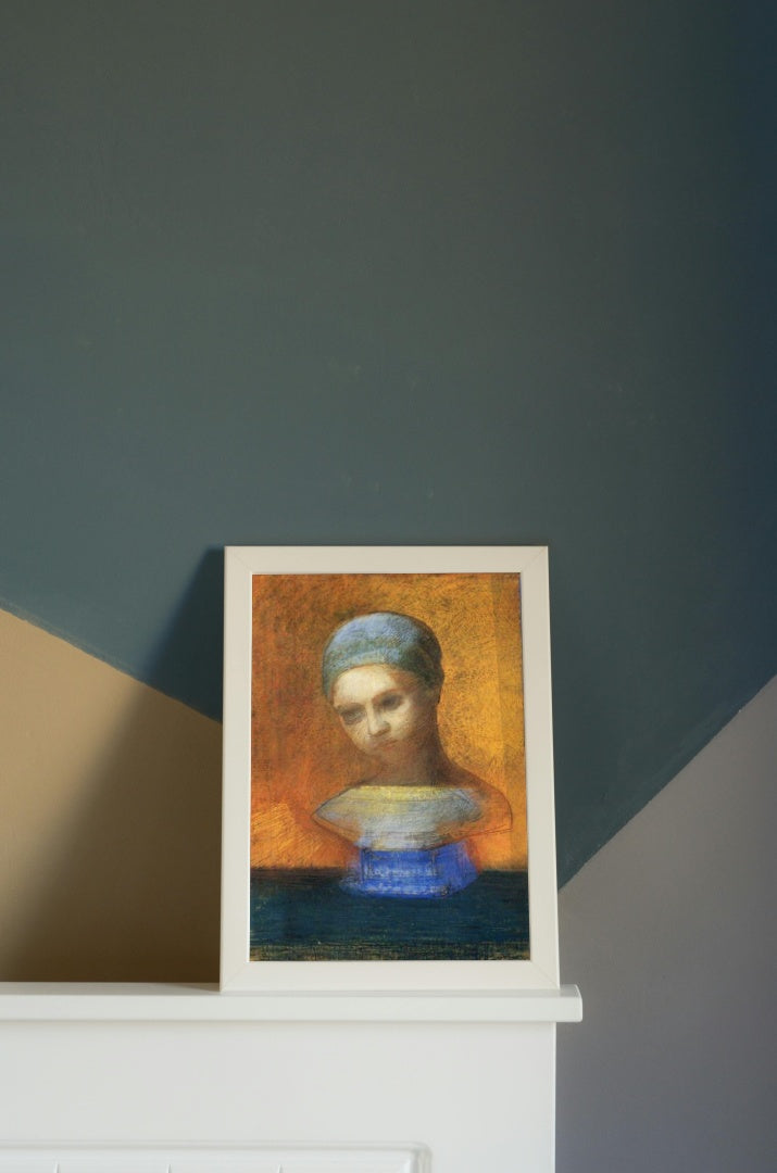 Small Bust Of A Young Girl by Odilon Redon Symbolism Art