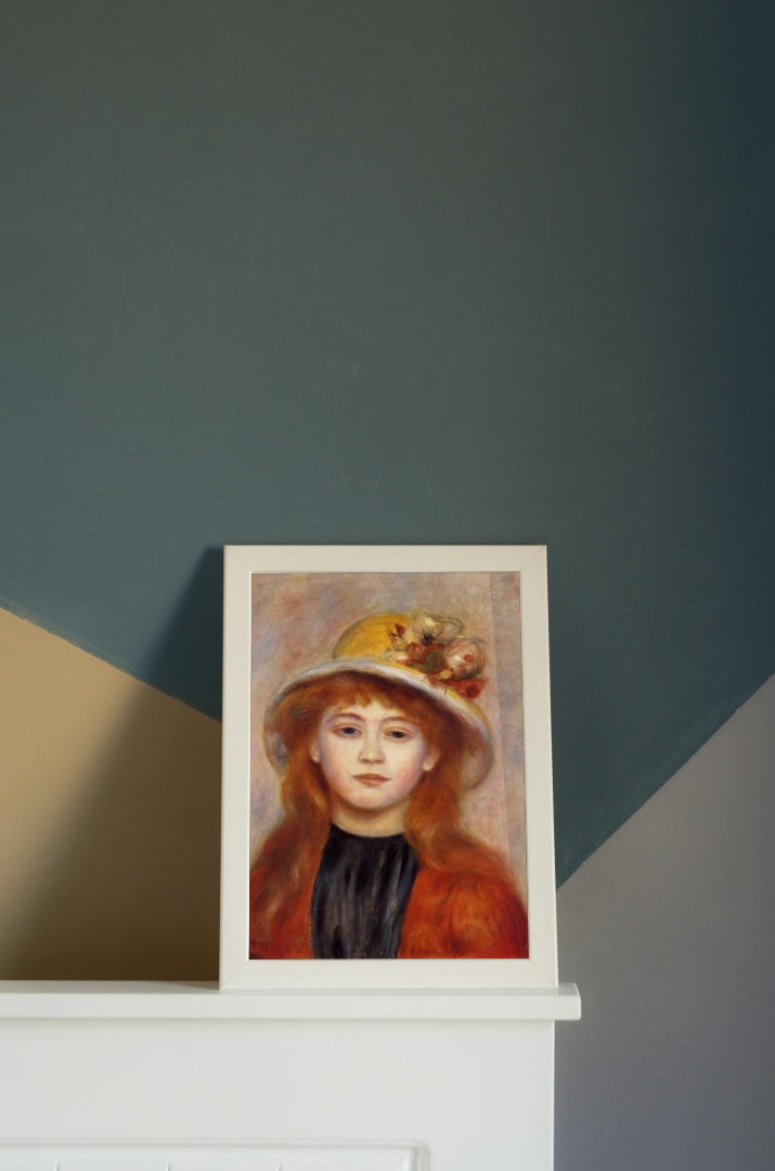 Woman Wearing a Hat by Pierre-Auguste Renoir Impressionism Art dated 1889