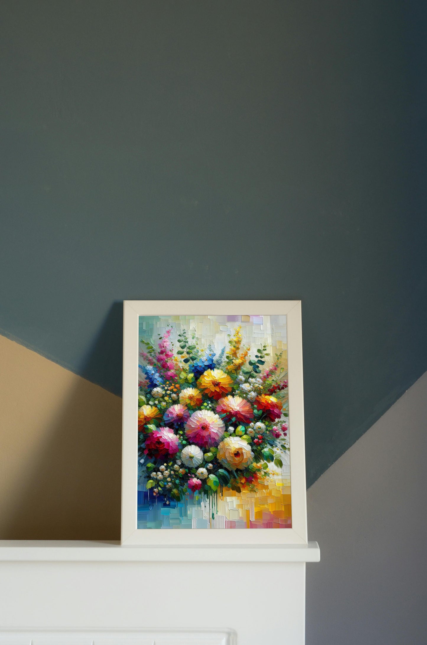 Vibrant Anantus Floral Oilpainting