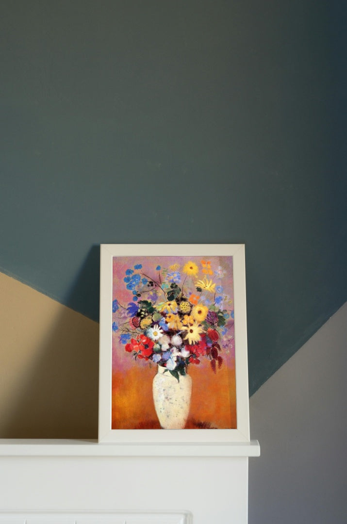 White Vase with Flowers by Odilon Redon Realism Art dated 1916