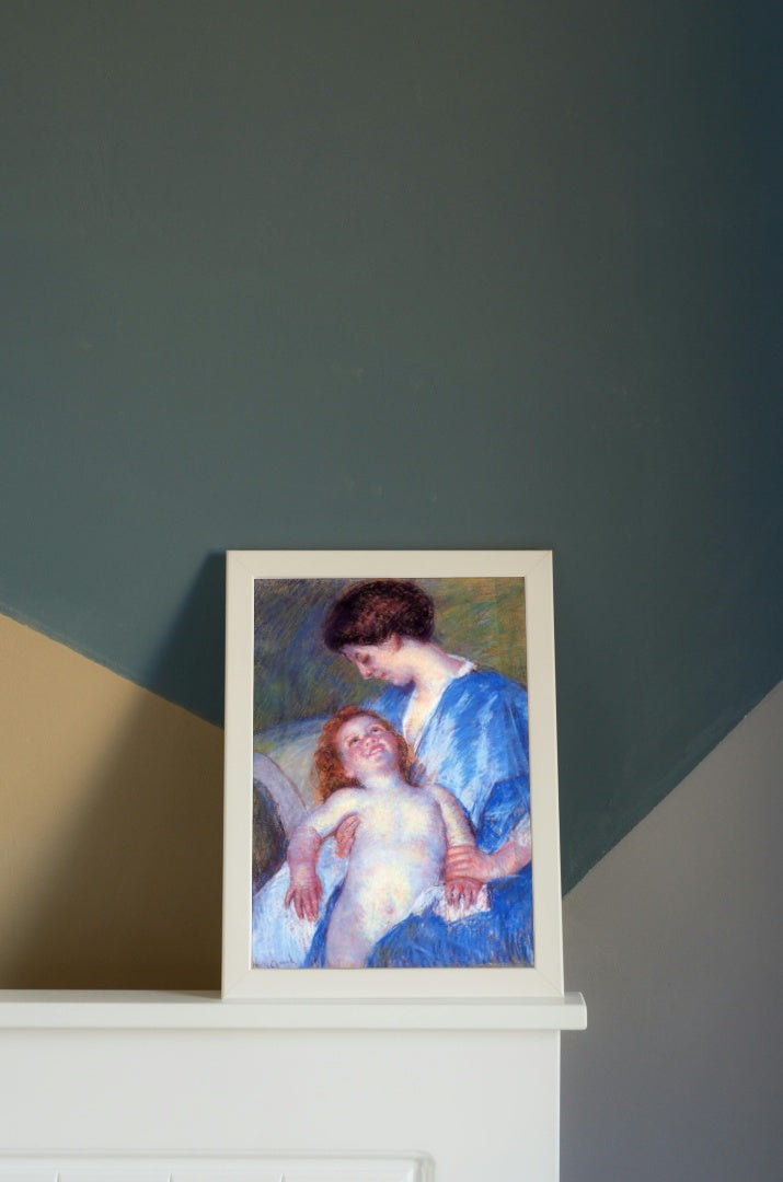 Baby Smiling up at Her Mother by Mary Cassatt Impressionism Art dated 1897