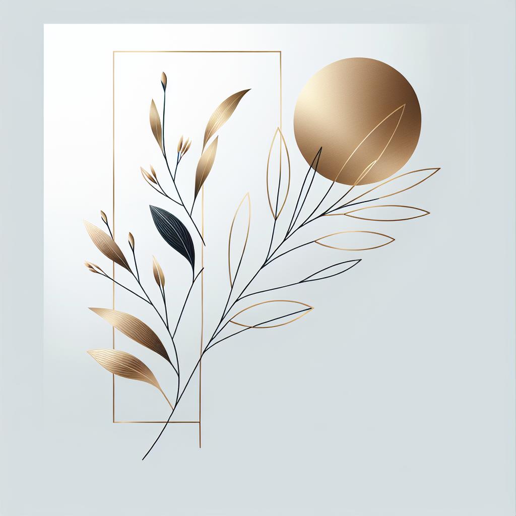 Elegant Golden Botanical Art