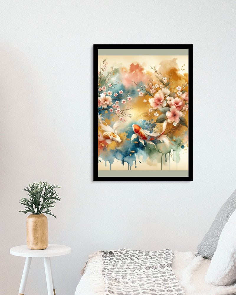 Aureus Nalin Sakura: Golden Serene Japanese Watercolor