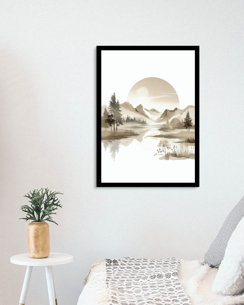 Seraphic Praantika Landscape Art: Tranquil Beige Horizons