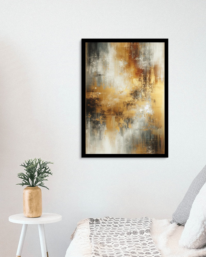 Aureum Vismaya Abstracto: Luminous & Enigmatic Art Piece