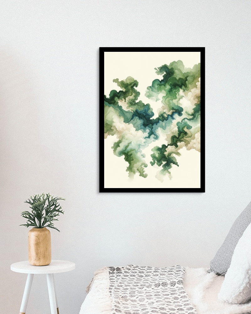 Verdant Astra-Zephyrus Japanese Watercolor Art