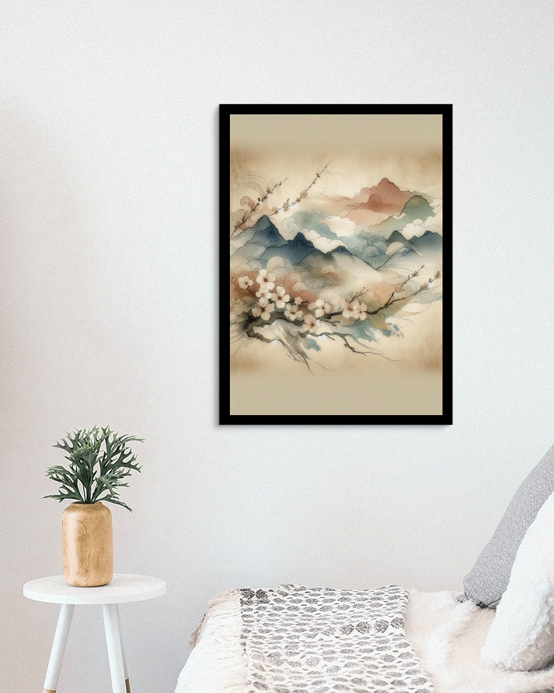 Serenum Natura Japanese Watercolor: Modern Aesthetic with Sandstone