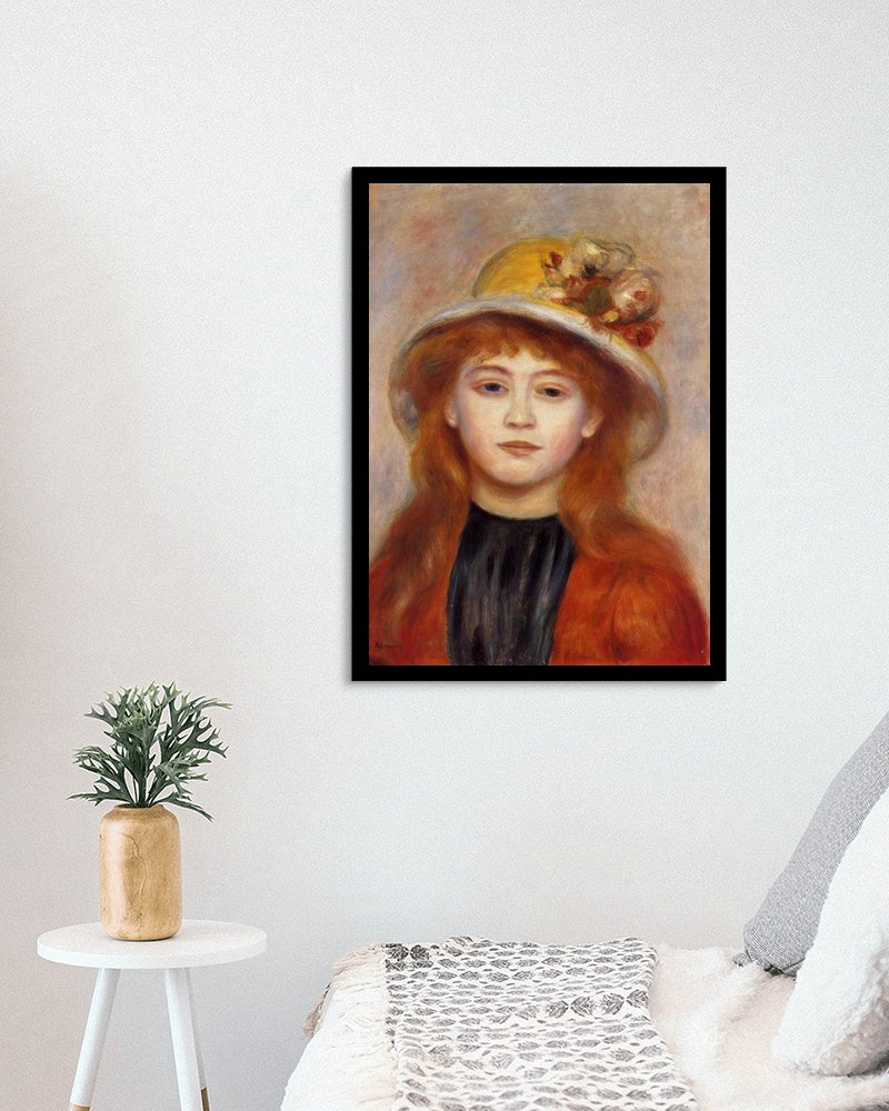 Woman Wearing a Hat by Pierre-Auguste Renoir Impressionism Art dated 1889