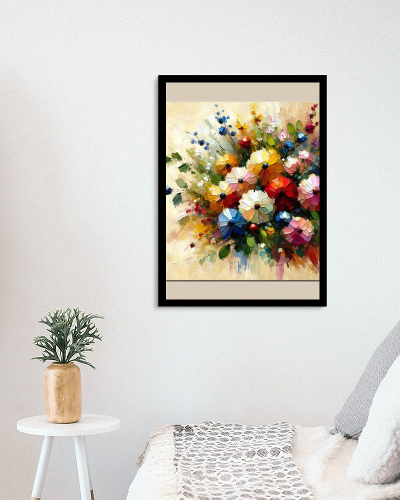 Vividus Floralis Oilpainting Art: Luminous Blossoms