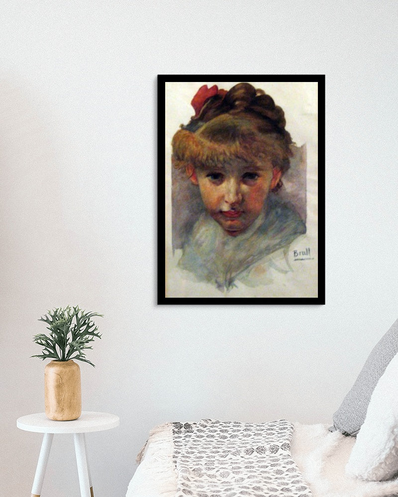 Girl by Joan Brull Art Nouveau (Modern) Art dated 1887