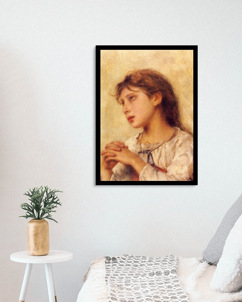 Girl praying by Joan Brull Art Nouveau (Modern) Art