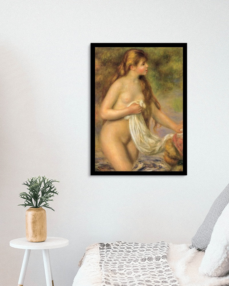 Bather with Long Hair by Pierre-Auguste Renoir Impressionism Art dated 1895