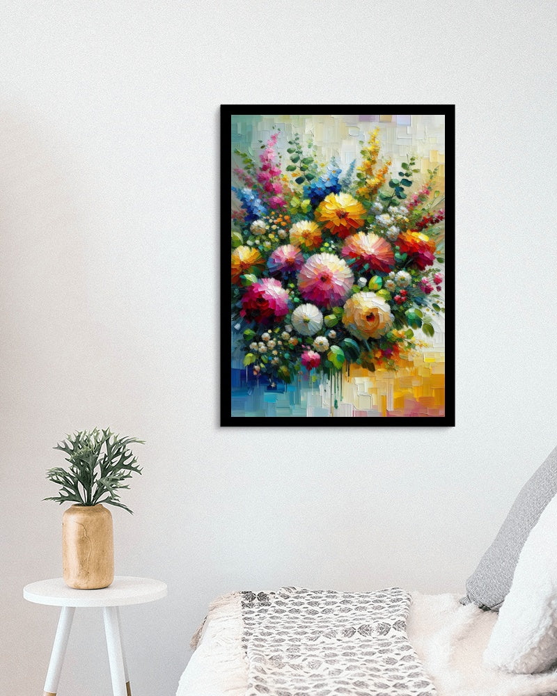 Vibrant Anantus Floral Oilpainting